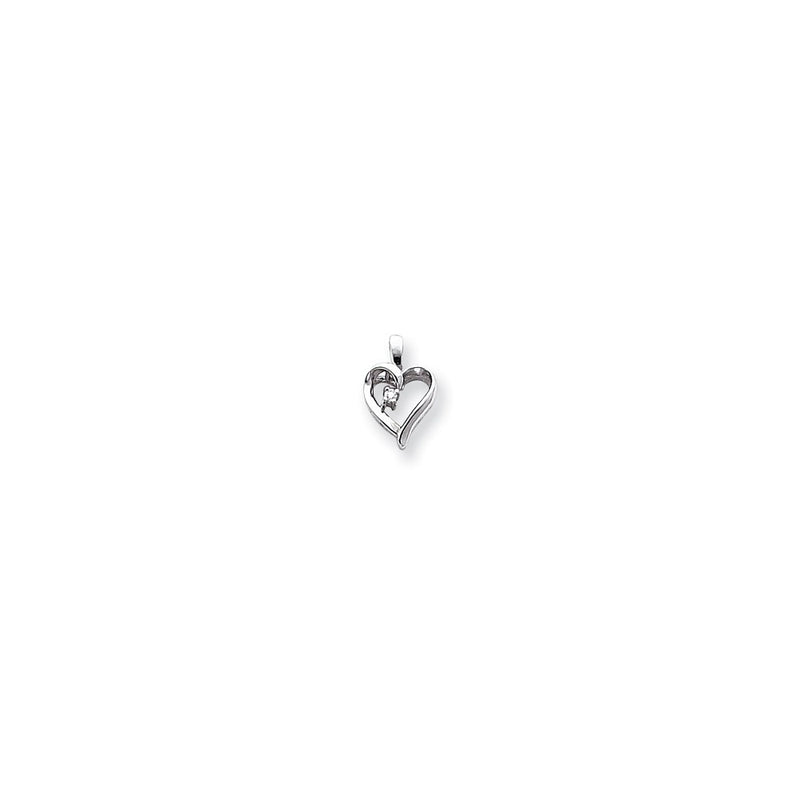 14k White Gold VS Diamond heart pendant