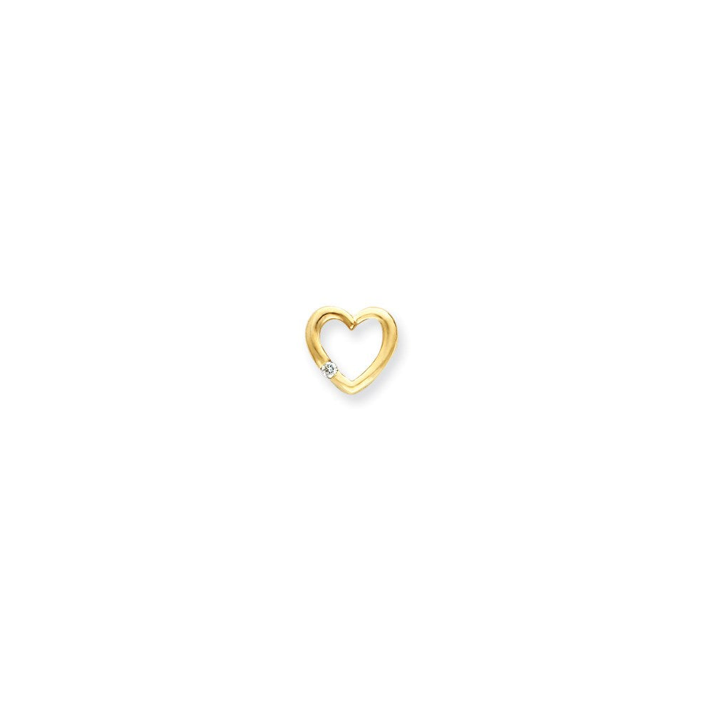 14k AA Diamond Heart Chain Slide