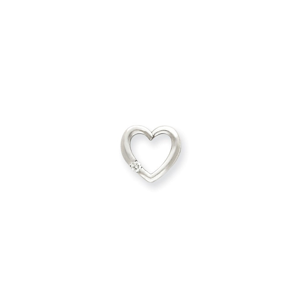14k AAA Diamond heart pendant