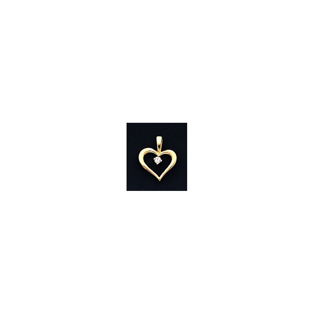 14k AAA Diamond heart pendant