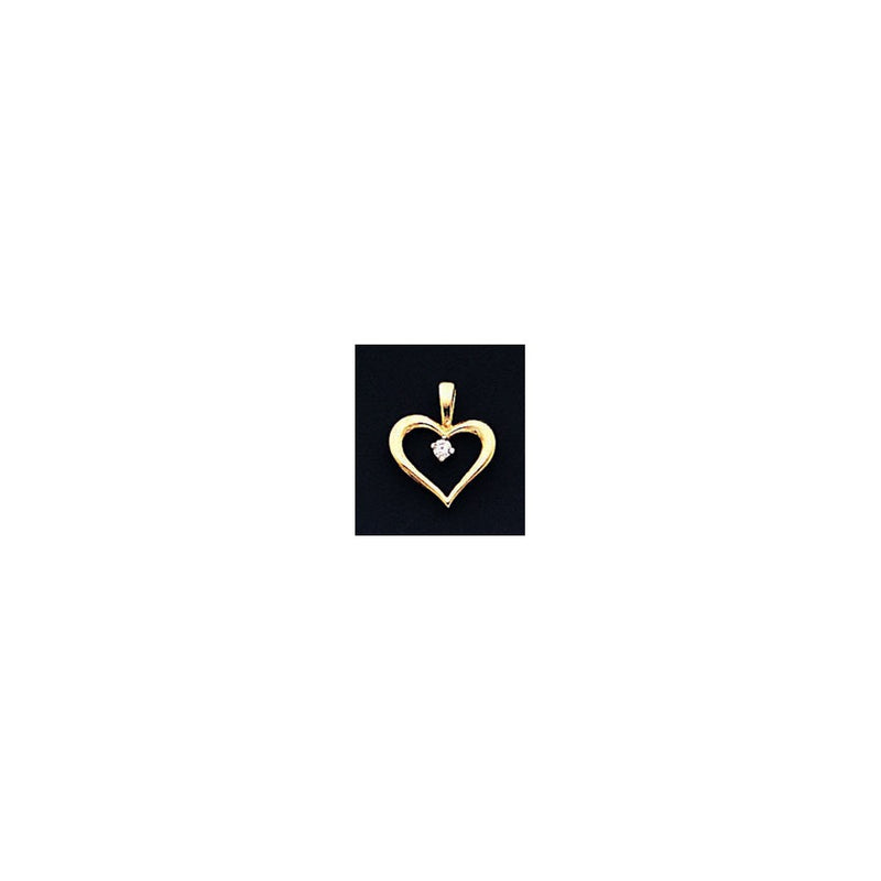 14k AAA Diamond heart pendant