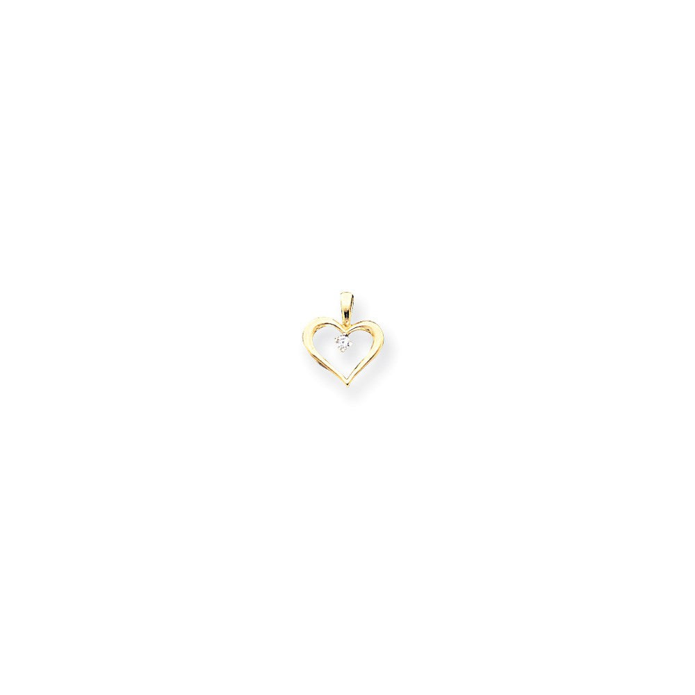 14k A Diamond heart pendant