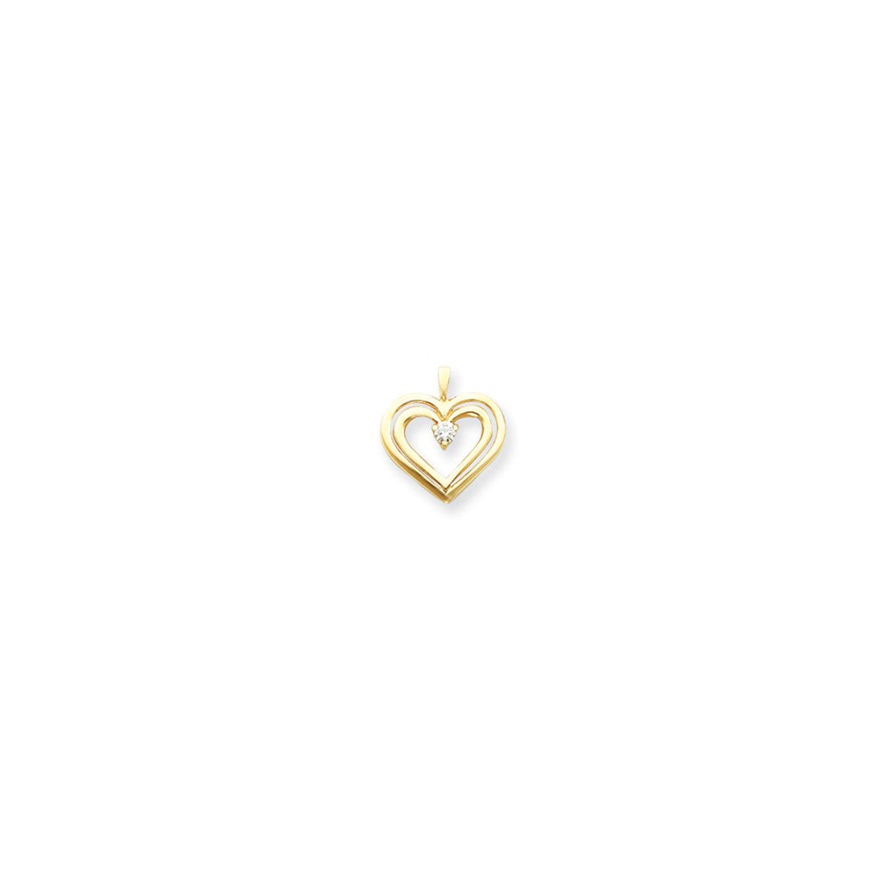 14k AA Diamond Heart Pendant