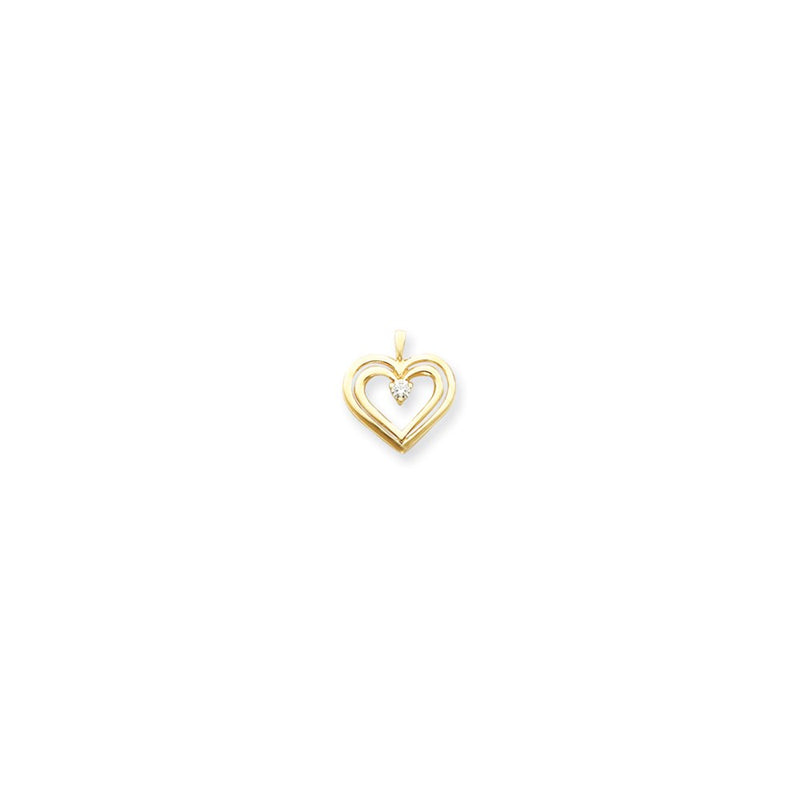14k AA Diamond Heart Pendant