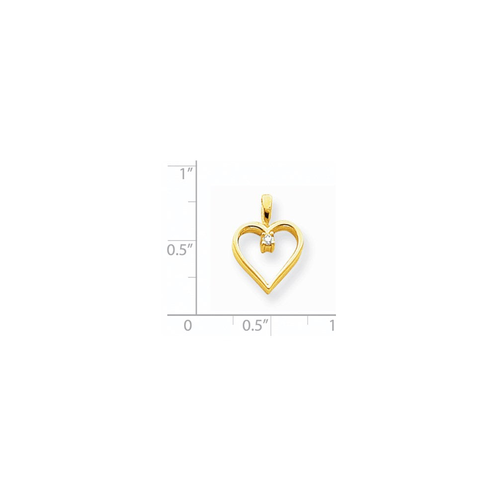 14k AAA Diamond heart pendant