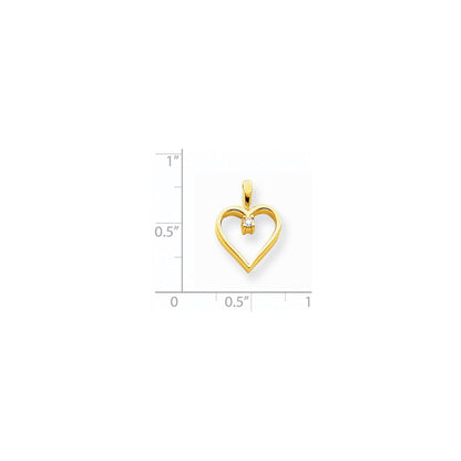 14k AAA Diamond heart pendant