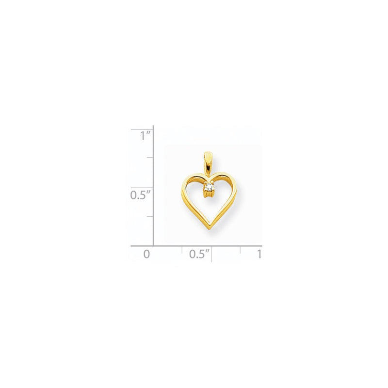 14k AAA Diamond heart pendant