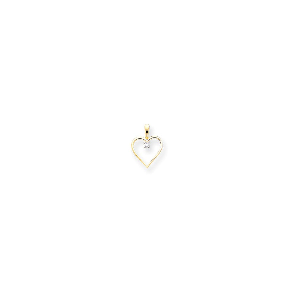 14k A Diamond heart pendant