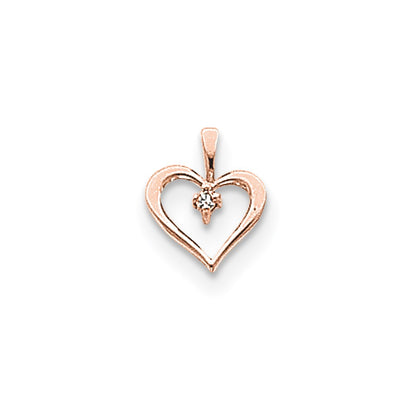 14k Rose Gold VS Diamond heart pendant