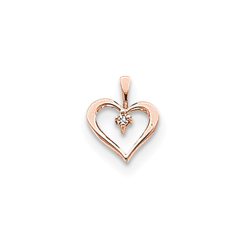 14k Rose Gold VS Diamond heart pendant