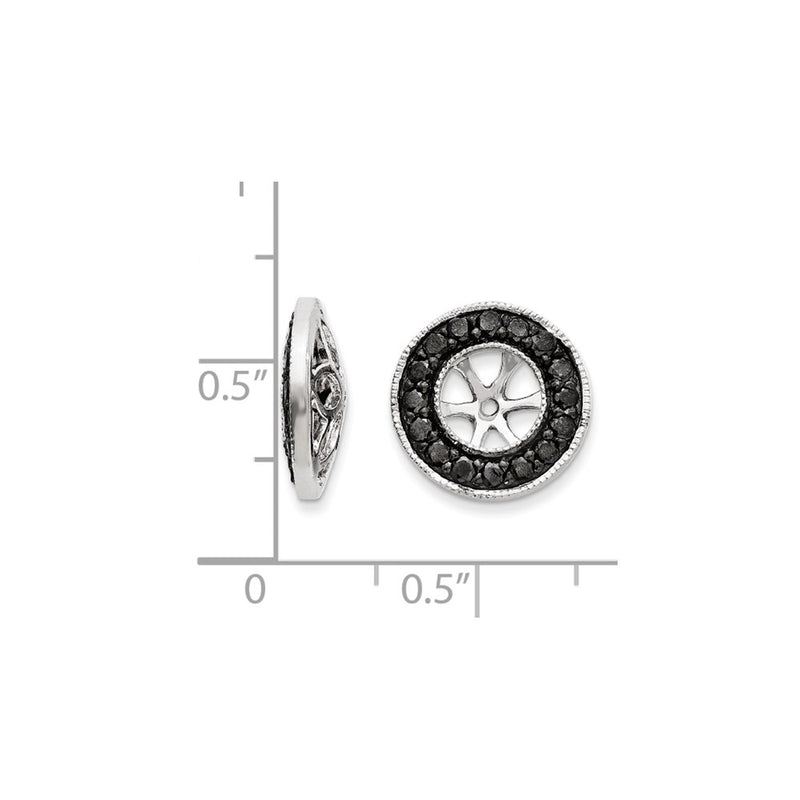 14k White Gold Black Diamond Earring Jackets