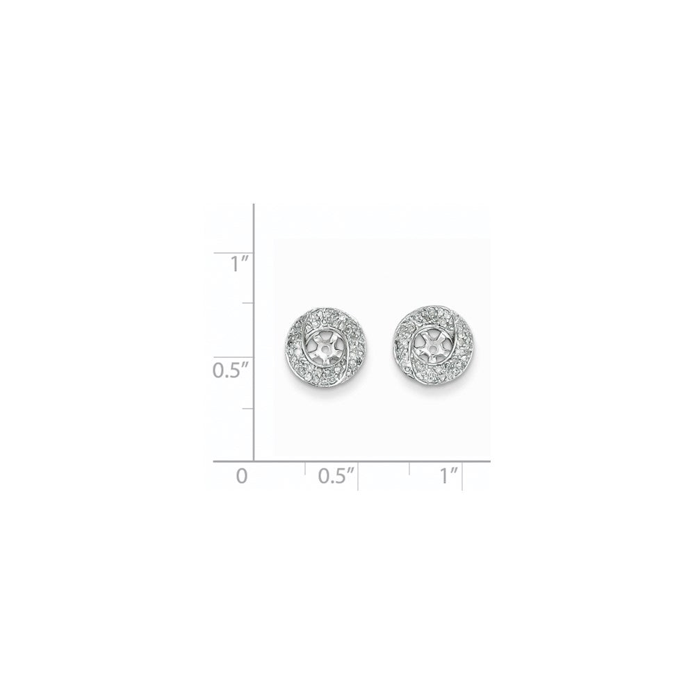 14K White Gold Diamond Round Earring Jacket