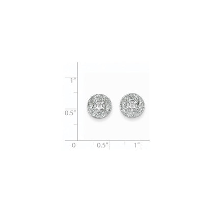 14K White Gold Diamond Round Earring Jacket