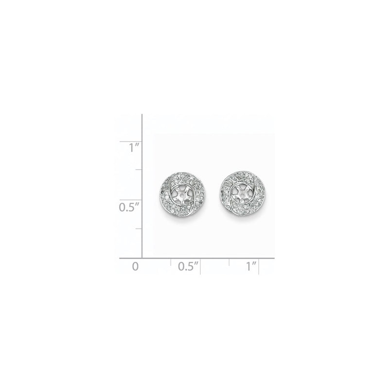 14K White Gold Diamond Round Earring Jacket