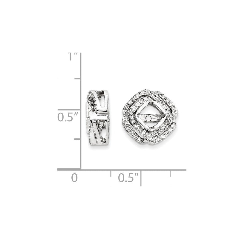 14K White Gold Diamond Square Earring Jacket