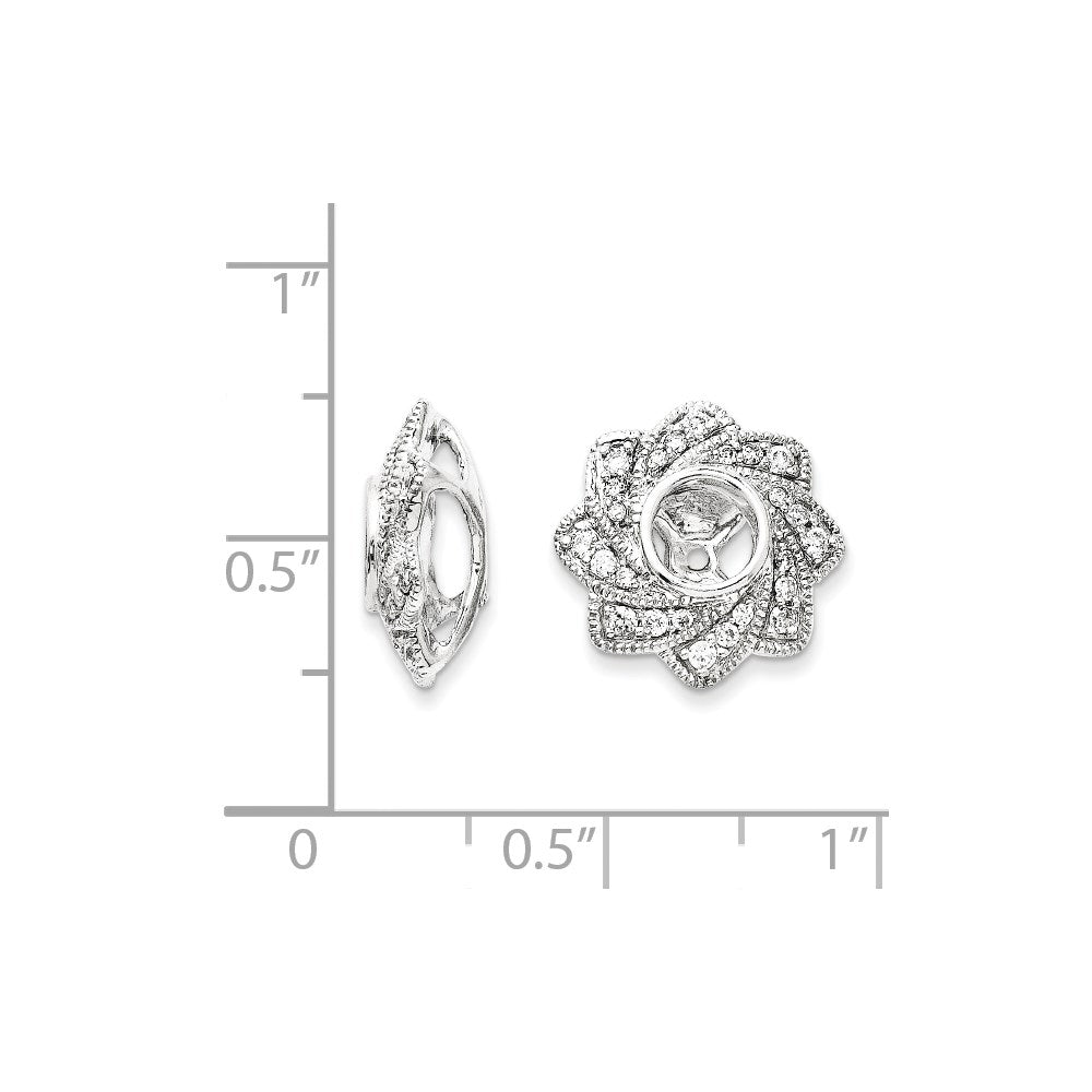 14K White Gold Diamond Earring Jacket