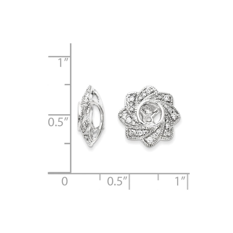 14K White Gold Diamond Earring Jacket