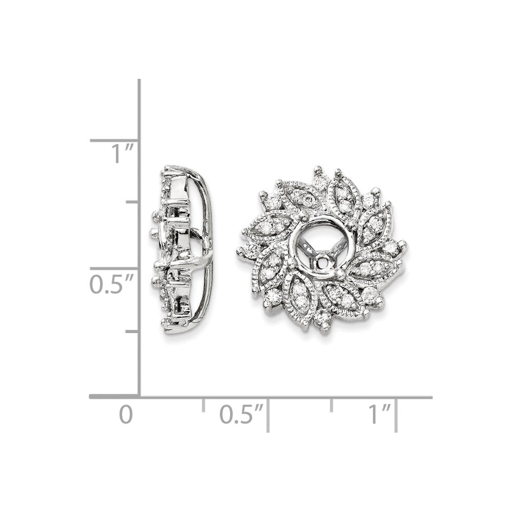 14K White Gold Diamond Flower Earring Jacket