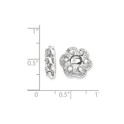 14K White Gold Diamond Flower Earring Jacket