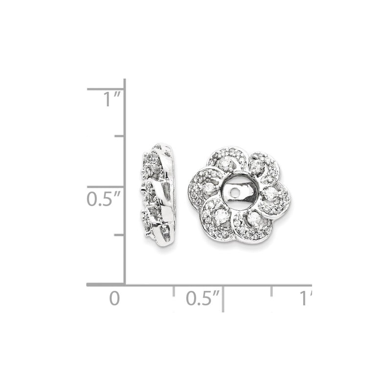 14K White Gold Diamond Flower Earring Jacket