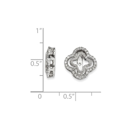 14K White Gold Diamond Jacket Earring