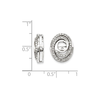 14K White Gold Diamond Jacket Earring