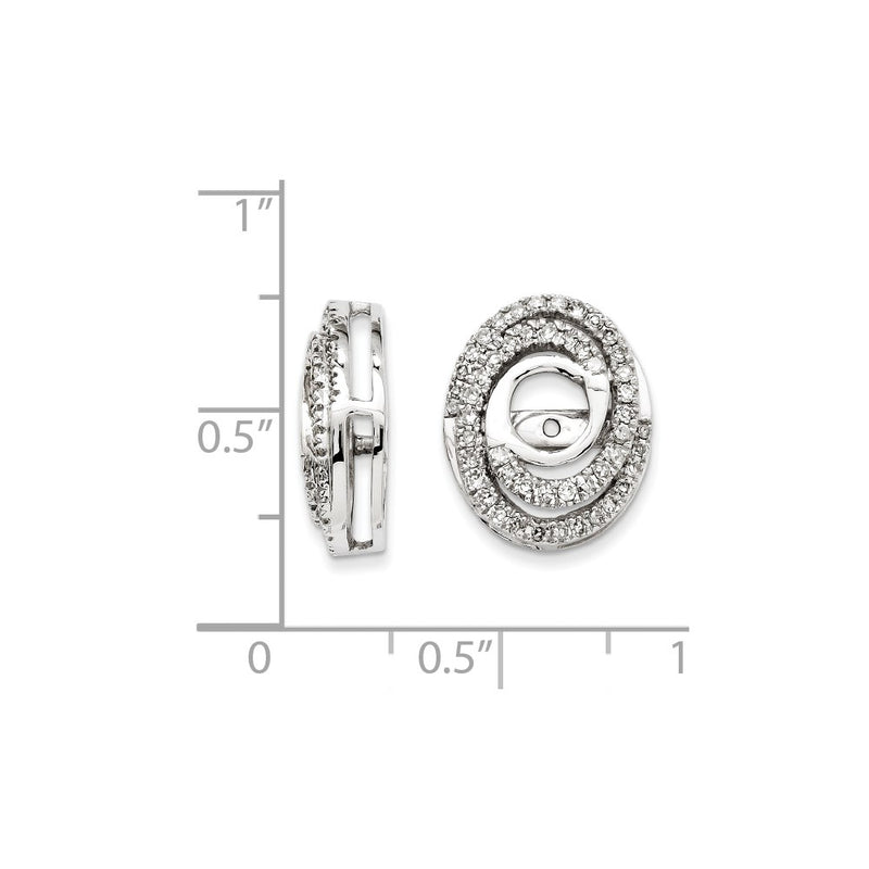 14K White Gold Diamond Jacket Earring