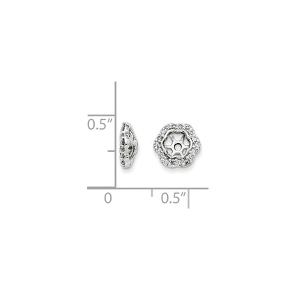 14K White Gold Diamond Earring Jackets