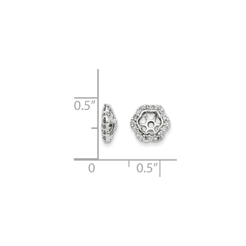 14K White Gold Diamond Earring Jackets