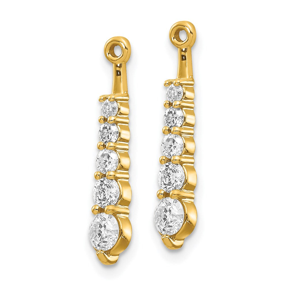 Natural 5/8 Ct. Diamond Jacket Earrings in 14K Yellow Gold