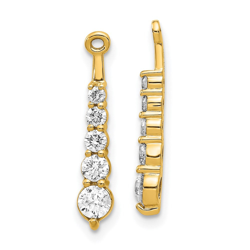Natural 5/8 Ct. Diamond Jacket Earrings in 14K Yellow Gold