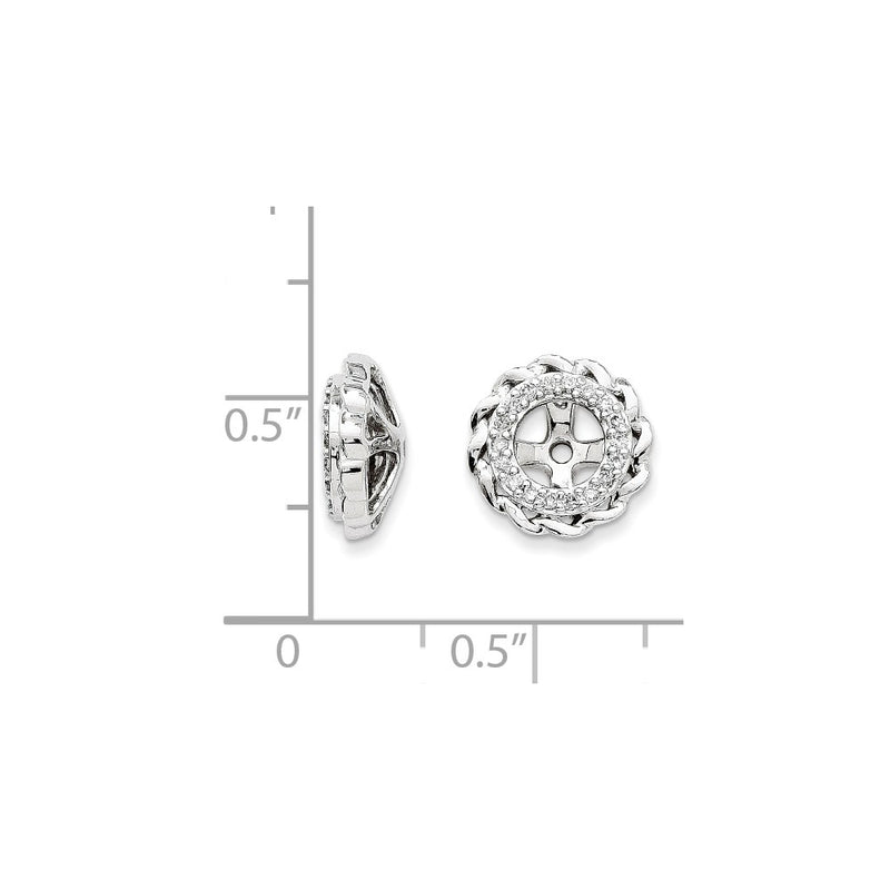 14K White Gold Diamond Earring Jackets