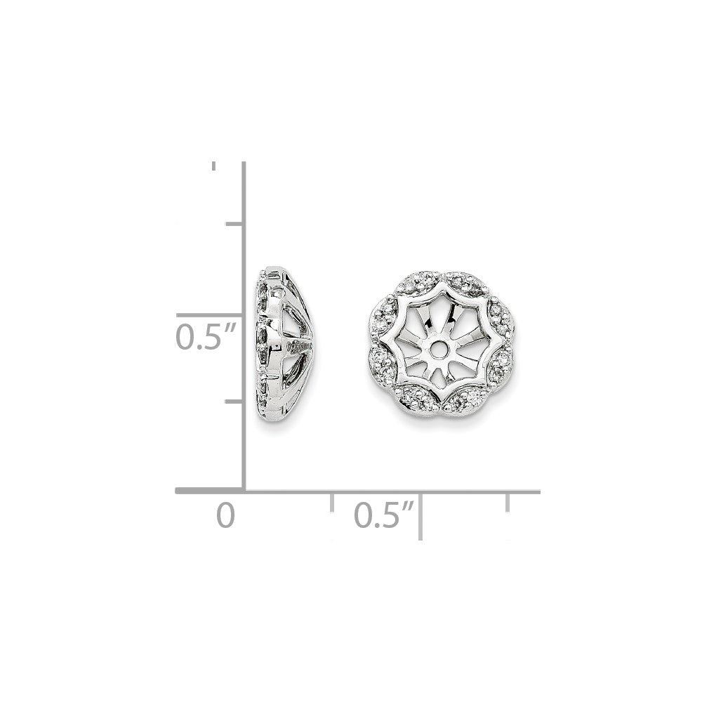 14K White Gold Diamond Earring Jackets