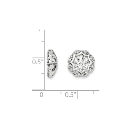 14K White Gold Diamond Earring Jackets