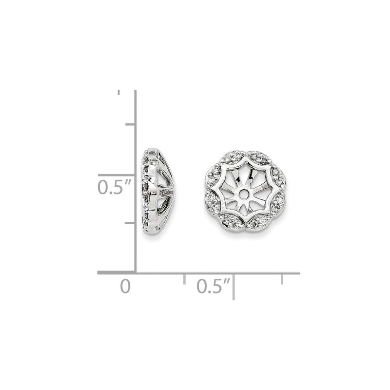 14K White Gold Diamond Earring Jackets
