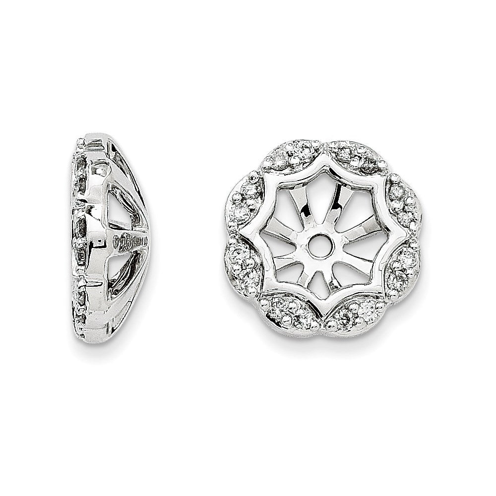 14K White Gold Diamond Earring Jackets