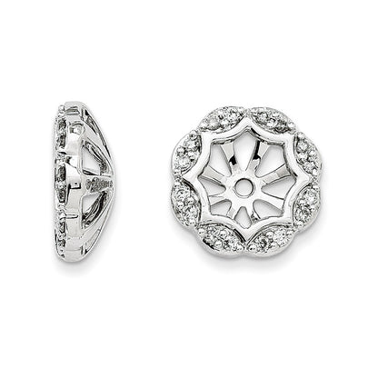 14K White Gold Diamond Earring Jackets