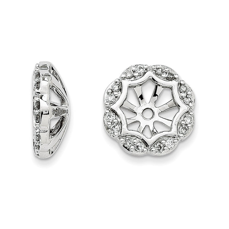 14K White Gold Diamond Earring Jackets