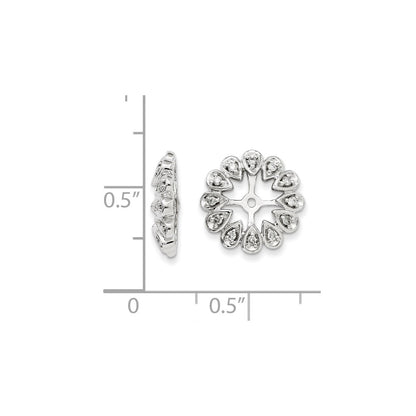 14k White Gold Diamond Earring Jackets