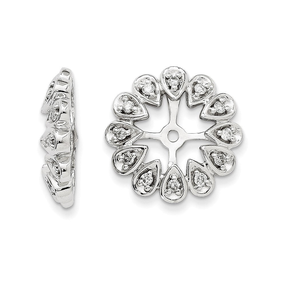 14k White Gold Diamond Earring Jackets
