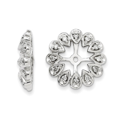14k White Gold Diamond Earring Jackets