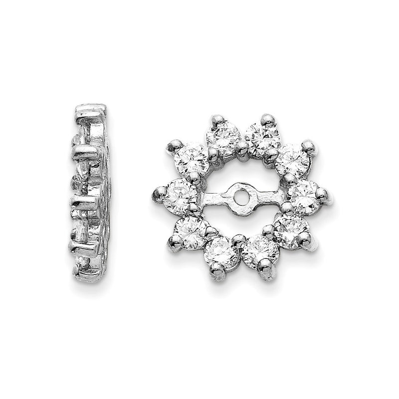 14k White Gold AA Diamond Earring Jackets