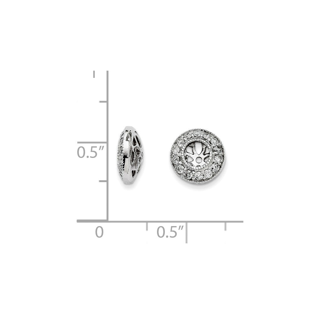 14k White Gold Diamond Earring Jackets