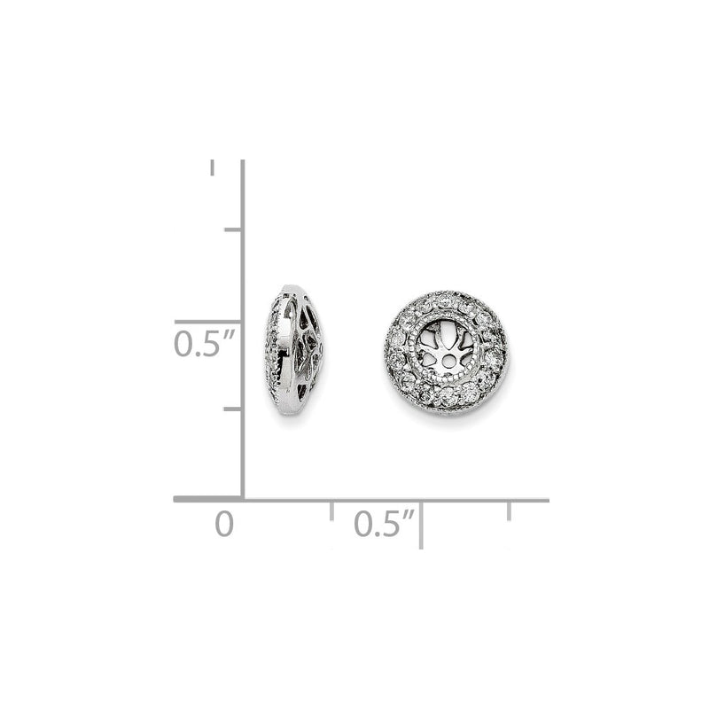 14k White Gold Diamond Earring Jackets