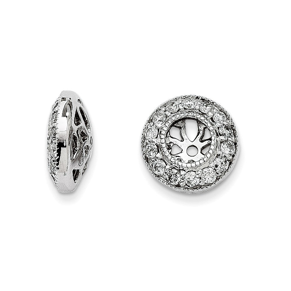 14k White Gold Diamond Earring Jackets