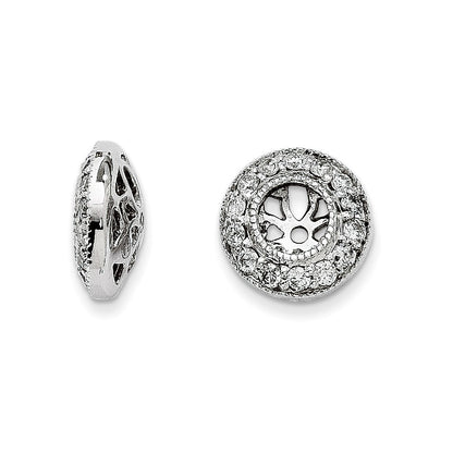 14k White Gold Diamond Earring Jackets