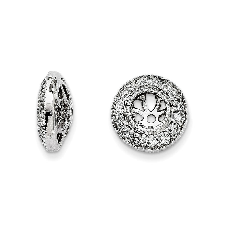14k White Gold Diamond Earring Jackets
