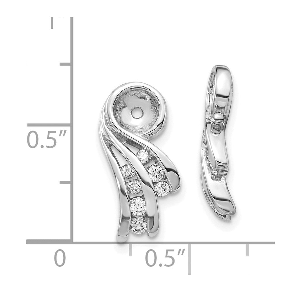 14k White Gold AA Fancy Diamond Earring Jacket