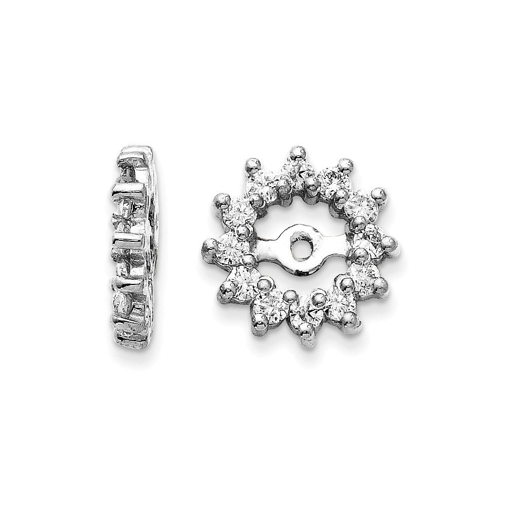 14k White Gold AA Diamond Earring Jacket
