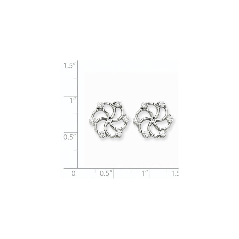 14k White Gold AA Diamond Earring Jacket
